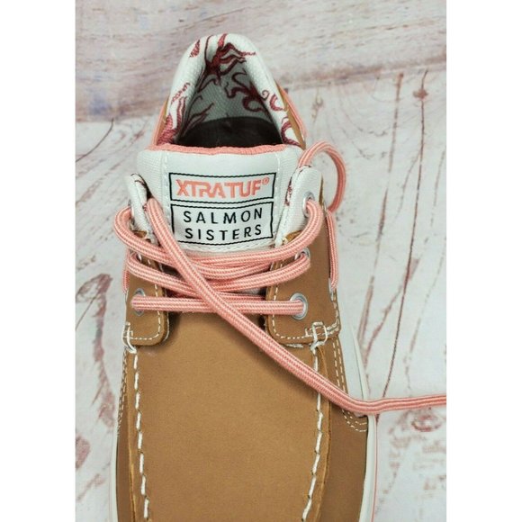 XTRATUF Salmon Sisters Finatic 2 Pink Tan Octopus Deck Shoes Size 7 - Picture 10 of 12